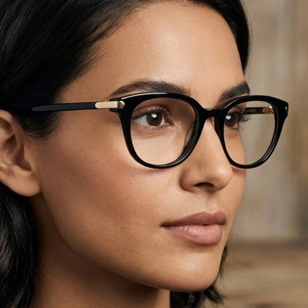 Warby Parker Maeve 7100 Black Cat Eye Eyeglasses Frames 51-19-135 Italy